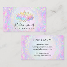pastelkleuren lotus vierkant businesskaart