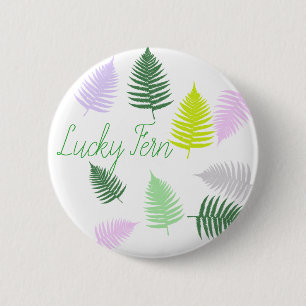 Pastelkleuren Lucky Fern Ronde Button 5,7 Cm