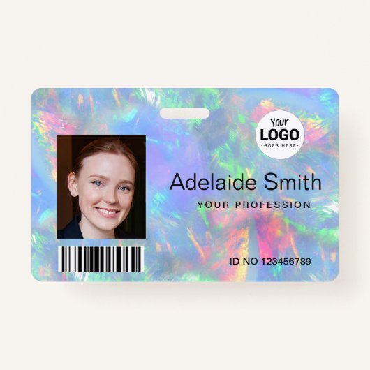 pastelkleuren opal gemstone-effect badge (Voorkant)