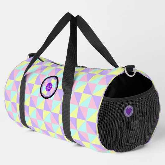 Pastelkleuren & paarse harten kloppen plunjezak (Rechterhoek)