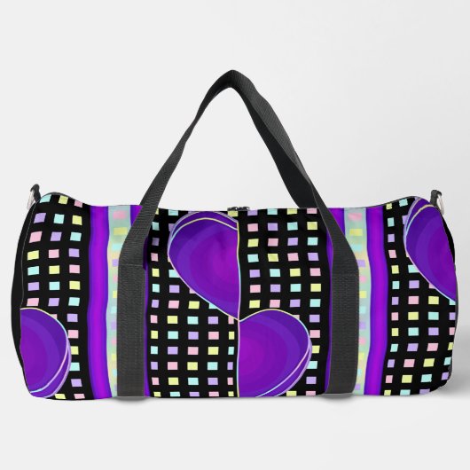 Pastelkleuren & paarse harten kloppen plunjezak (Voorkant)