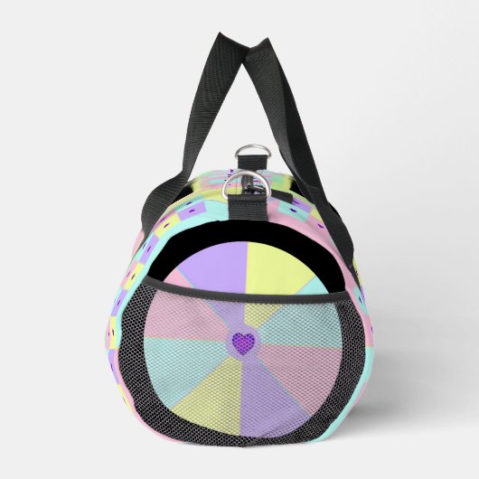 Pastelkleuren & paarse harten kloppen plunjezak (Rechts)