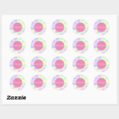 pastelkleuren ronde sticker (Vel)