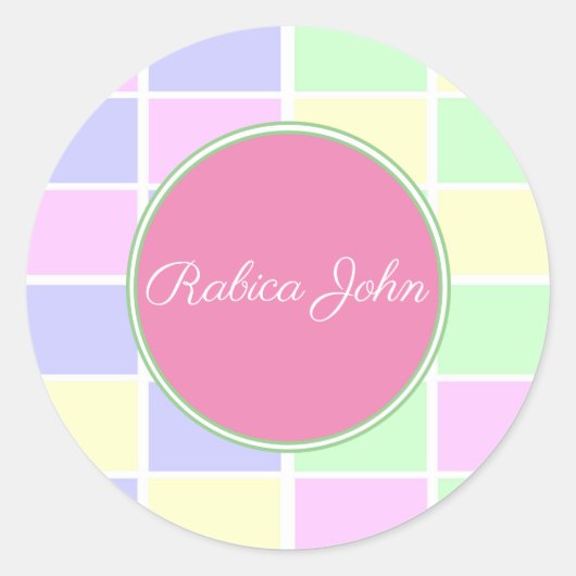 pastelkleuren ronde sticker (Voorkant)