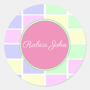 pastelkleuren ronde sticker