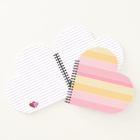 Pastelkleuren Roze vanille Geel, gestreept Notitieboek (Binnen)