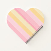 Pastelkleuren Roze Vanille Geel Wit Gestreepte Notitieboek (Achterkant)