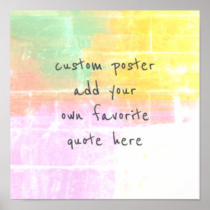 pastelkleuren voegen uw eigen offerte toe poster