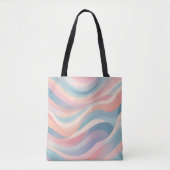 Pastelkleurig abstract golvend patroon draagtas (Voorkant)