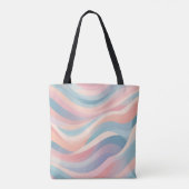 Pastelkleurig abstract golvend patroon draagtas (Achterkant)