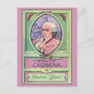  pastelkleurig Casanova-portret Briefkaart