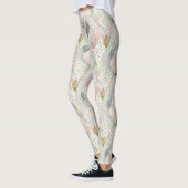Pastelkleurig glinsterend abstract geruit en stipp leggings (Links)