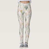 Pastelkleurig glinsterend abstract geruit en stipp leggings (Voorkant)