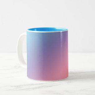 pastelkleurig gradiënt blauw tweekleurige koffiemok