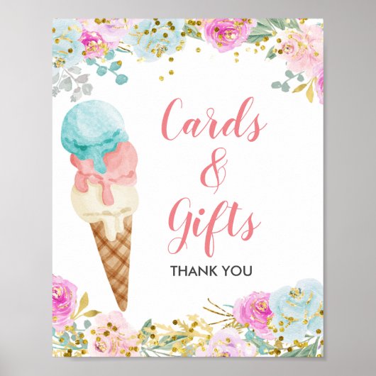 Pastelkleurig ijs bloem Cards & Cadeaus Bord Poster (Voorkant)