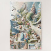 Pastelkleurig Kustdorp Ontsnapping Legpuzzel (Verticaal)