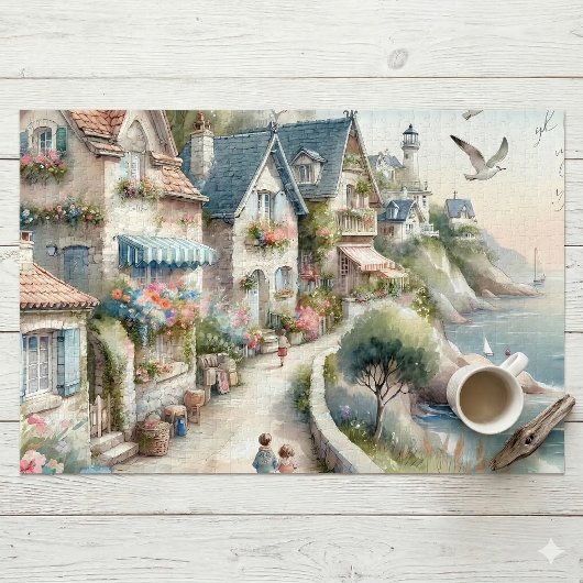 Pastelkleurig Kustdorp Ontsnapping Legpuzzel