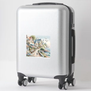 Pastelkleurig Kustdorp Ontsnapping Sticker