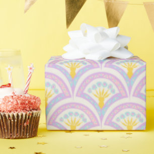Pastelkleurig omhullingspatroon cadeaupapier