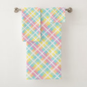pastelkleurig plaid bad handdoek (Insitu)