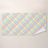 pastelkleurig plaid badhanddoek (Badhanddoek)