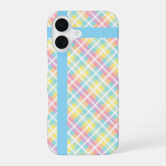 pastelkleurig plaid iPhone 16 hoesje