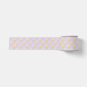 Pastelkleurig schelp patroon grosgrain lint