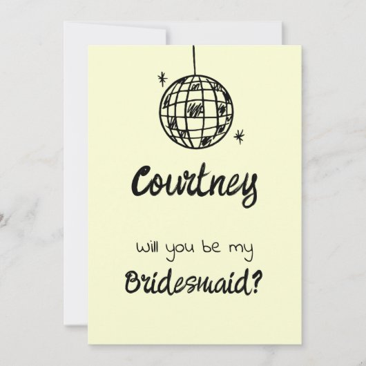 Pastelkleurig schoonschrift bruidsmeisje botercrèm kaart (Voorkant)