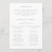 Pastelkleurig Trouwprogramma met Wilde Bloemen Programma (Achterkant)