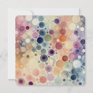 Pastelkleurig Waterverf bubbelpatroon Kaart