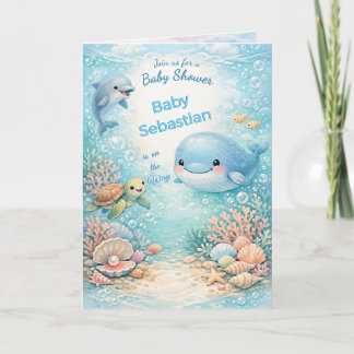 Pastelkleurige babyfeest onder de zee Jongen Oceaa