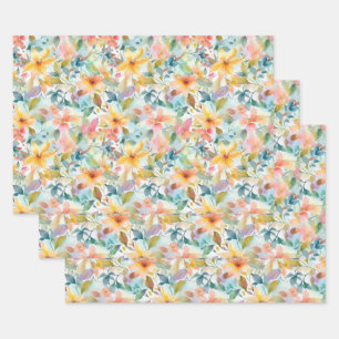 PASTELKLEURIGE BLOEMEN VERPAKKINGSPAPIER VELLEN