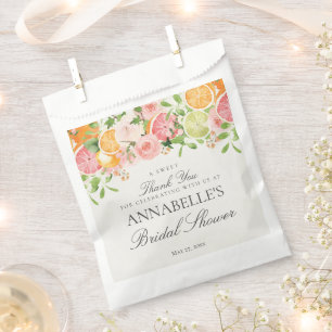Pastelkleurige Citrus Bloemige Mimi Bruiloft Feest Bedankzakje