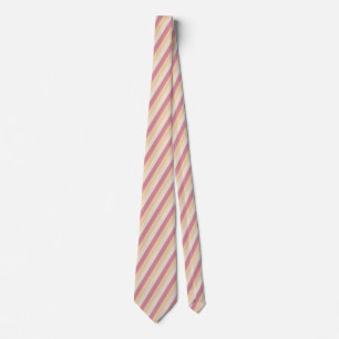 Pastelkleurige diagonale strepen patroon stropdas