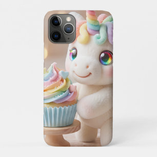 Pastelkleurige Eenhoorn met Regenboog Cupcake iPhone 11 Pro Hoesje