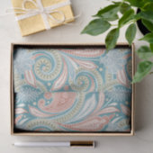 Pastelkleurige florale  paisley tissuepapier (Geschenk)