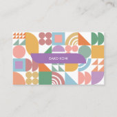 Pastelkleurige geometrische visitekaartje (Voorkant)