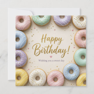 Pastelkleurige glazuurdonuts Gouden spikkels Zoet Kaart