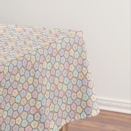 Pastelkleurige houten plakjes tafelkleed