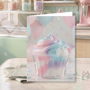Pastelkleurige Kristallen Taart Verjaardag Kaart