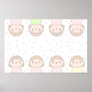 Pastelkleurige kunst met kinderlach. poster