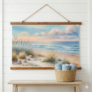 Pastelkleurige Kustduinen Aquarel Hangend Wandkleed