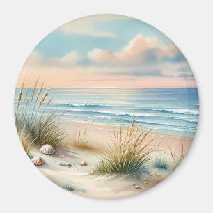 Pastelkleurige Kustduinen Aquarel Magneet