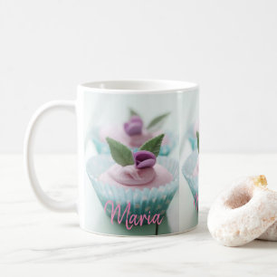 Pastelkleurige mok met cupcake motief