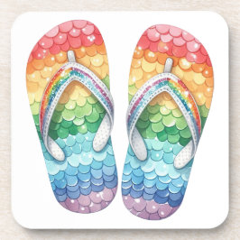 PASTELKLEURIGE REGENBOOG LOSSE TEENSLIPPERS BIER ONDERZETTER