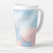 Pastelkleurige roze en lichtblauwe bekers latte mok (Rechterhoek)