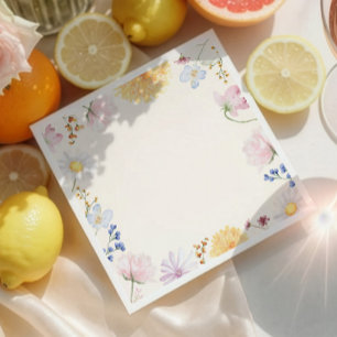 Pastelkleurige wilde bloem papieren servet