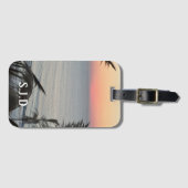 Pastelkleurige zonsondergang bagagelabel (Voorkant (horizontaal))