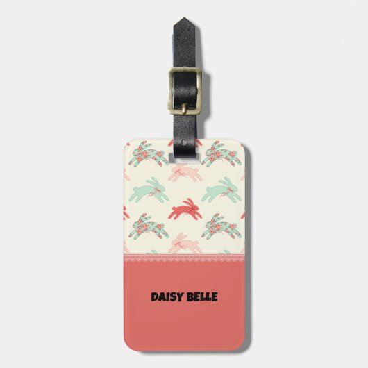  pastelkonijn Bagagelabel (Voorkant verticaal)