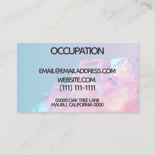 pastelkristal visitekaartje (Achterkant)